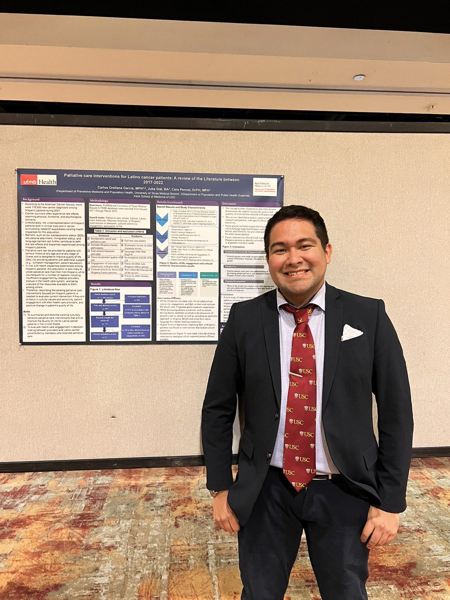 Congratulations to <a href="/BMartinez_USC/">Bibiana Martinez, MPH</a> and <a href="/Carlos_OGarcia/">Carlos Orellana Garcia, MPH</a>, both <a href="/uscpphs/">Population and Public Health Sciences at USC</a> <a href="/USC/">USC</a> PhD students &amp; <a href="/CaRE2HEC/">CaRE2 Health Center</a> trainees, for presenting their research today at #AACRdisp22! We are rooting for you! #FightOn