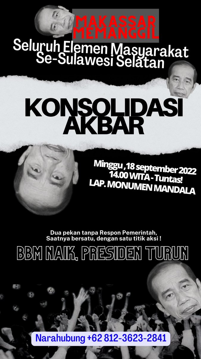 MksMemanggil's tweet photo. #makassarmemanggil #rakyatsengsarah
#menolakkenaikanbbm https://t.co/J9jjEoAtgj