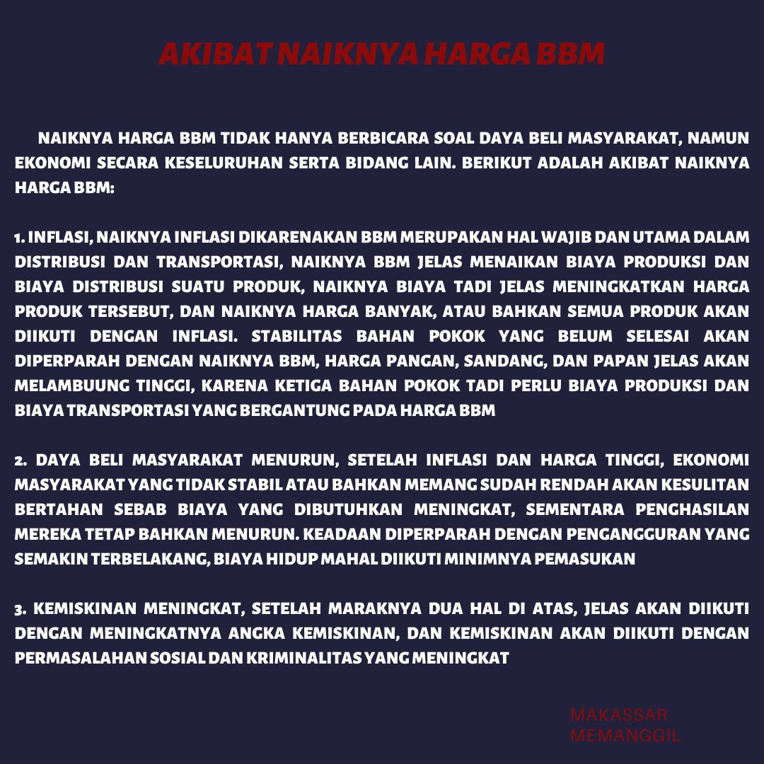 MksMemanggil's tweet photo. #makassarmemanggil
#rakyatsengsarah
#menolalkenaikanbbm
#aksi https://t.co/FBeBMUwSkd