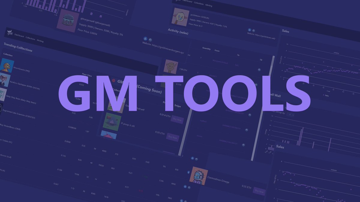 Gm Tools will now start accepting collabs &amp; applications for WL (limited supply). 

If you’re interested in profits during the bear market or bull market, we have the tools that you’ll need along with some of the best Alpha callers in this space with proven track records. 🔥