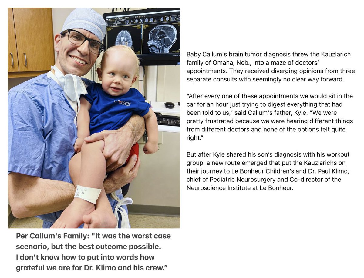 Dr. Paul Klimo, chief of Pediatric Neurosurgery and Co-director of the Neuroscience Institute at Le Bonheur, with Le Bonheur patient Baby Callum. 🧠❤️ #Neurosurgeon #Neurosurgery #LeBonheurChildrensHospital #LeBonheurNeuroscienceInstitute #LeBonheurChildrensHospital