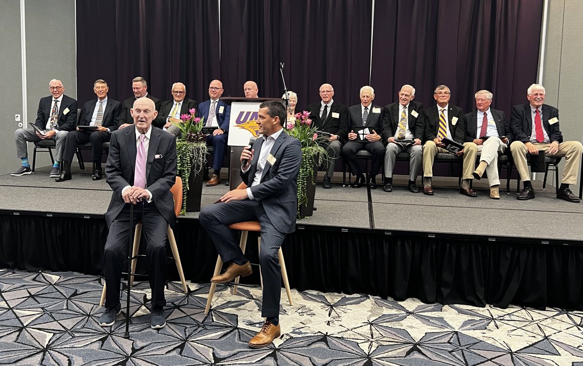 Tonight we celebrated greatness with the induction of our 1963-64 Final Four team into the <a href="/UNIAthletics/">UNI Athletics</a> Hall of Fame.

Congratulations to Coach Norm Stewart and his team on this tremendous honor!

#EverLoyal #1UNI