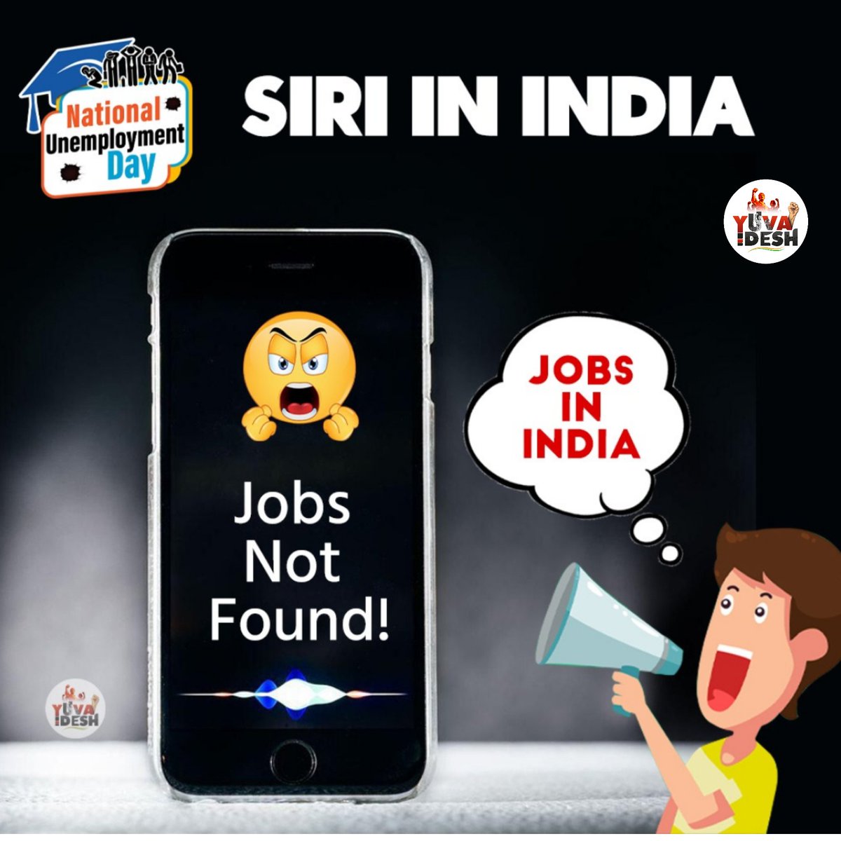 Hey Siri!

Why is everyone celebrating #NationalUnemploymentDay today?

#राष्ट्रीय_बेरोजगार_दिवस