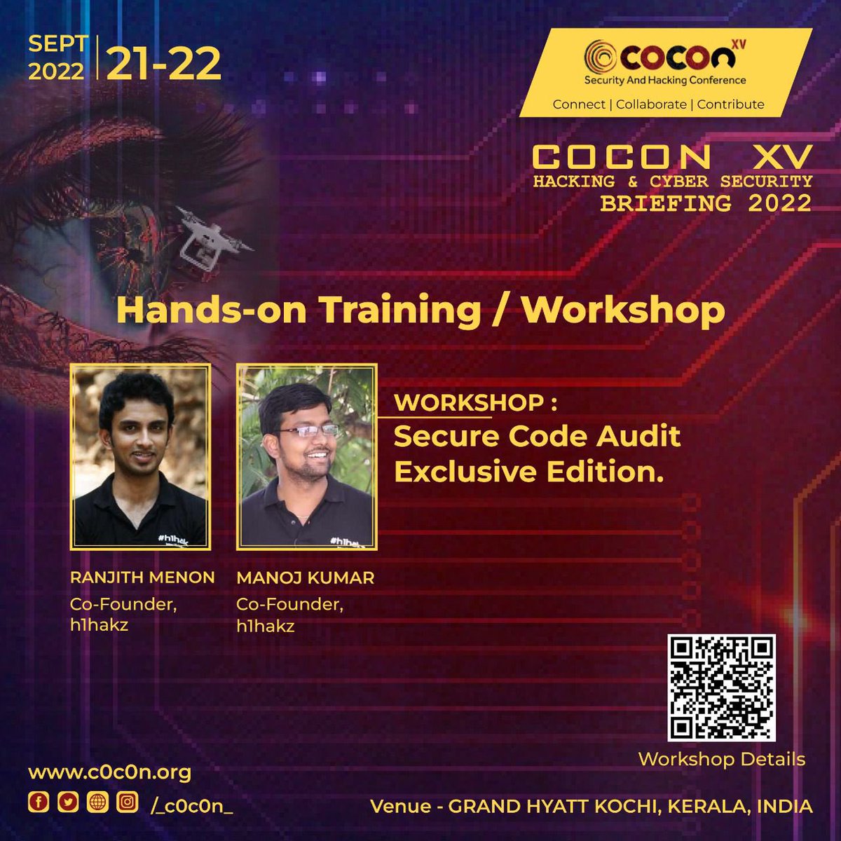 _c0c0n_'s tweet photo. Register now- https://t.co/hZ7wlPdP5I
This workshop covers relevant Application security issues to subsequently demonstrate how to design and develop secure code for an application

https: https://t.co/S2rx9EJH0R

Connect | Collaborate | Contribute

#cyber #workshop #c0c0n2022 https://t.co/VJlm2OOebu