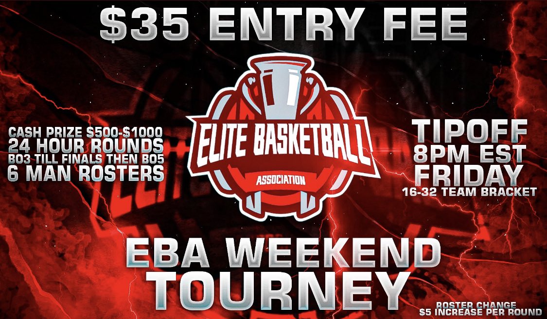 Trippgio's tweet image. 🚨ATTENTION🚨
EBA Weekend Tourneys starting back up next Friday SIGN UP ASAP a high seed. $500-$1000 Pot 

@iNetworkSports @WalkOnWarriors @yeynotgaming @2kCompGames @LOA_2k @The2KDatabase @CoachJuice__ @CoachVilvens @ItsBuddah