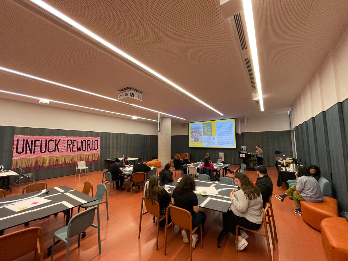 JasmeetSahi's tweet photo. Protest comes from care! 

Incredible performance lecture by @jenraeis as part of Protest Methods and Banner Making Workshop @scigallerymel https://t.co/qpi0xhTJvq