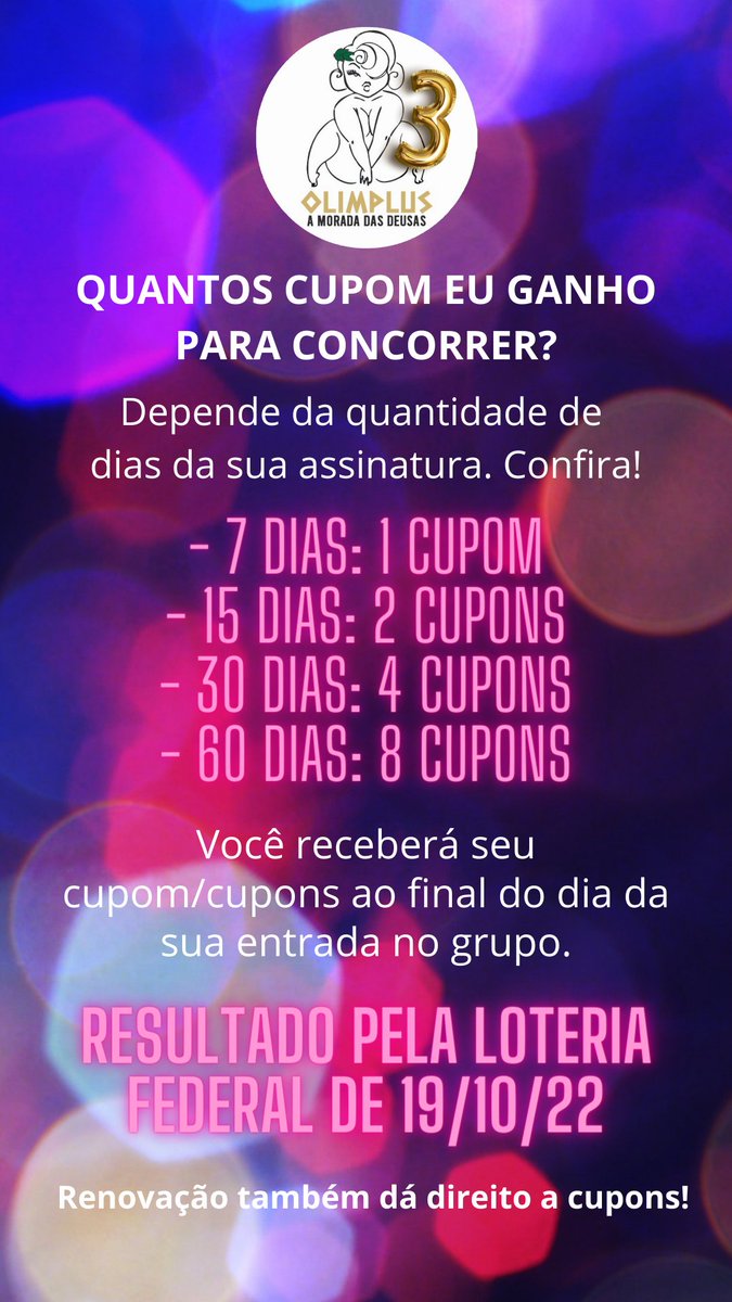 Olimplusdeusas's tweet photo. 🎁PROMO DE ANIVERSÁRIO🎁

Qto maior o plano escolhido, + cupons vc ganha e tem + chances de ganhar 30 dias no grupo!

Escolha sua anfitriã!

@PHSafado @O_D1vulgador
@camgatasbrasil1 
@MundoofPacks @lordthiebano
@_divulgadorBBW
@h0memadmirador 
@Gordinh60743803 @GarotasBrazucas https://t.co/9CC96MDPcX