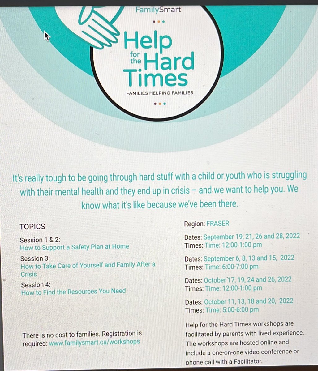 A free workshop series being offered.