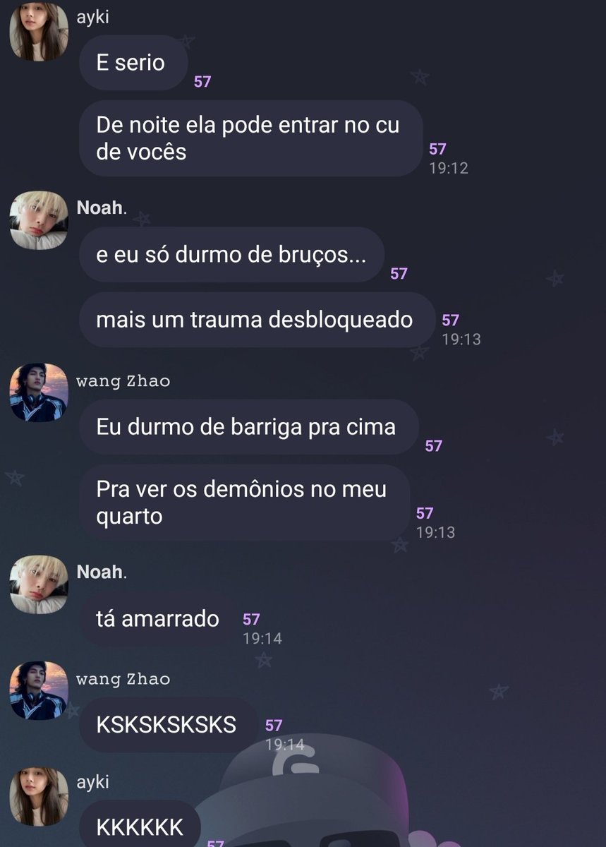 🦋 E vocês? Dormem com ou sem roupa? Tomem cuidado vius? 

Temos um pior que o outro aqui no Chaos kkkkk 

 ~ Draken🌹