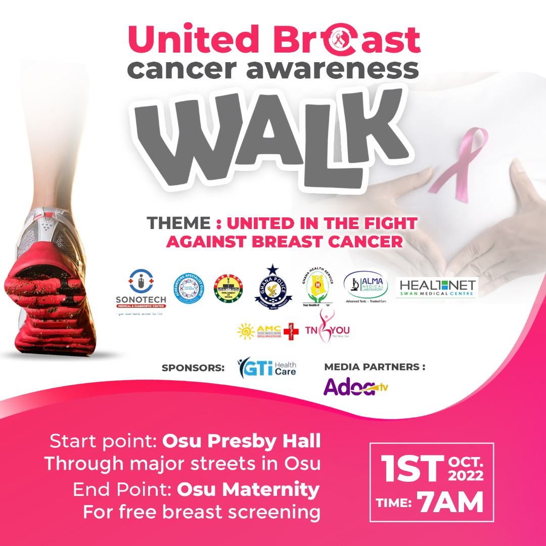 Sonotechgh's tweet photo. We acknowledge that there is strength in unity!

This october, your favourite clinics are joining forces to have a walk to open up activities for the breast cancer awareness campaign!

Join us on 1st october at 7am sharp! At the osu presby hall. https://t.co/jrJNasrpB6