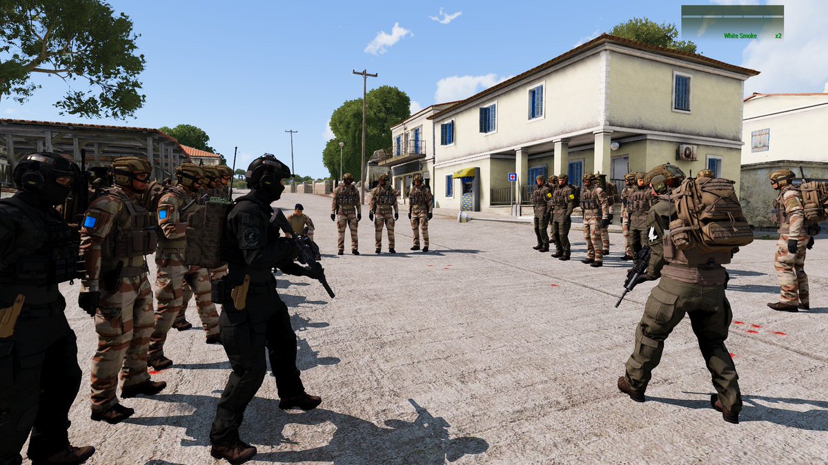 ArwynFr's tweet photo. Tonight @Team_GSRI held a 26 players operation, with @14eGaming, @FRATAC_FSFA and our new GCAP unit. Denied CSAT from pushing north of Syrta, retook the city and held it, while SF neutralized their commanding officer.

@ArmaPlatform @armamodfrance #milsim #arma3 https://t.co/lH9sOpGDqd