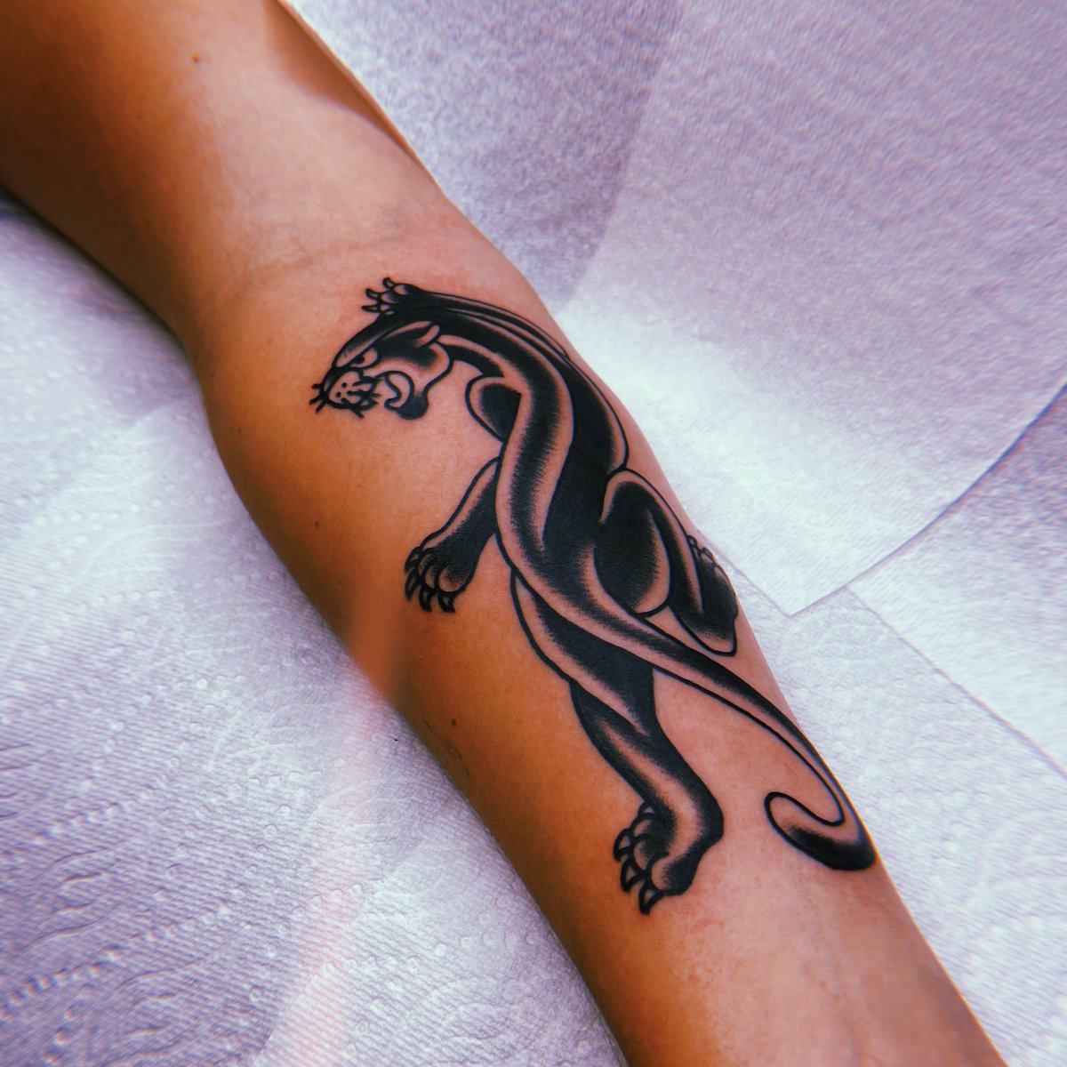 samroetattoo's tweet photo. I could tat panthers all day, every day. https://t.co/k2kUonQebp