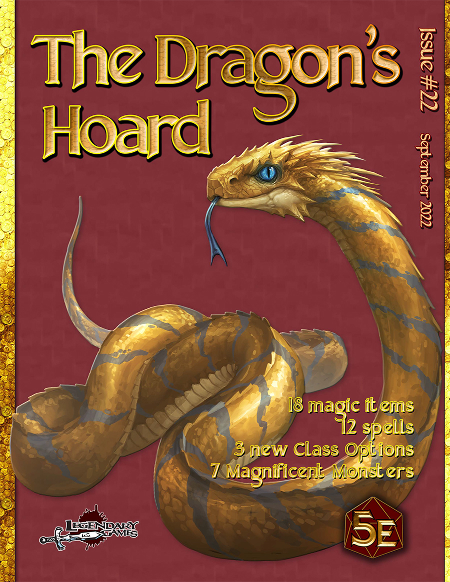 LegendaryGamesJ's tweet photo. On 5E Friday...
* Just ONE WEEK left in the ASIAN MONSTERS Quick-Starter! 
* The Dragon's Hoard #22 is here with monsters, magic items, spells, and class options galore for 5E! 
* FREE stuff every week from the Legendary Loot Pat-R-Eon! 

https://t.co/Lw6tq4N5CF https://t.co/zaEYIsIKKJ