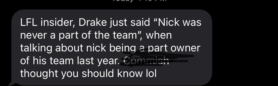 LFLINSIDER1's tweet photo. BREAKING!!!!!!!

Leaked insider information. Turmoil in week 2? Unfortunately so... Drake has essentially thrown his very own co-gm in @Da_boss3 under the bus and casted him off as a non contributor. I’ve never seen such disrespect before in my LFL historic career... 1/2 https://t.co/0XGqFb26ow