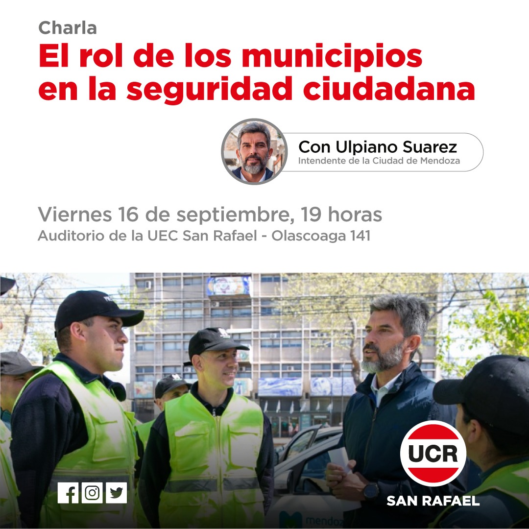 ucrcapitalmzaok's tweet photo. El rol de los municipios en la seguridad es la temática que abordará el intendente de la @ciudaddemendoza
#OjosenAlerta #AlarmasComunitarias #preventores https://t.co/sYnb4GlEou