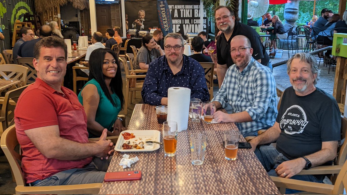 ATLDevCon's tweet photo. At the speakers dinner powering up for tomorrow. #ATLDevCon https://t.co/st7moevJj2
