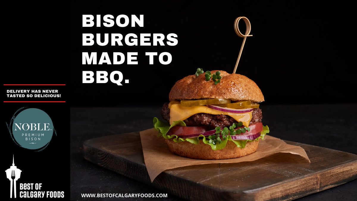 These beautiful bison burgers are beggin' for the BBQ. <a href="/BisonNoble/">Noble Premium Bison</a> is sustainably ranch-raised on Canadian grasslands. No hormones, no antibiotics – just pure powerhouse protein.

Available for delivery through Best of Calgary Foods.

Shop at bestofcalgaryfoods.com