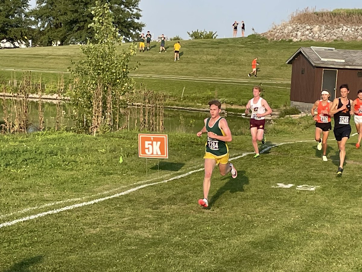 principalmesser's tweet photo. We were able to travel to BG tonight to watch Brady run his first college XC race for @EMUMXC_TF.  All the hard work is paying off!  Proud of him!  Bonus was having Liberty, with signs, was there as well.  @d2messer https://t.co/9K5t6NwUT1
