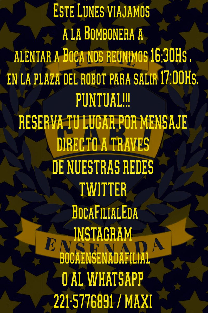 BocaFilialEda's tweet photo. ATENCION SOCIOS/AS DE ENSENADA Y ALREDEDORES 👇👇👇👇👇 https://t.co/m3ZPGToHDh