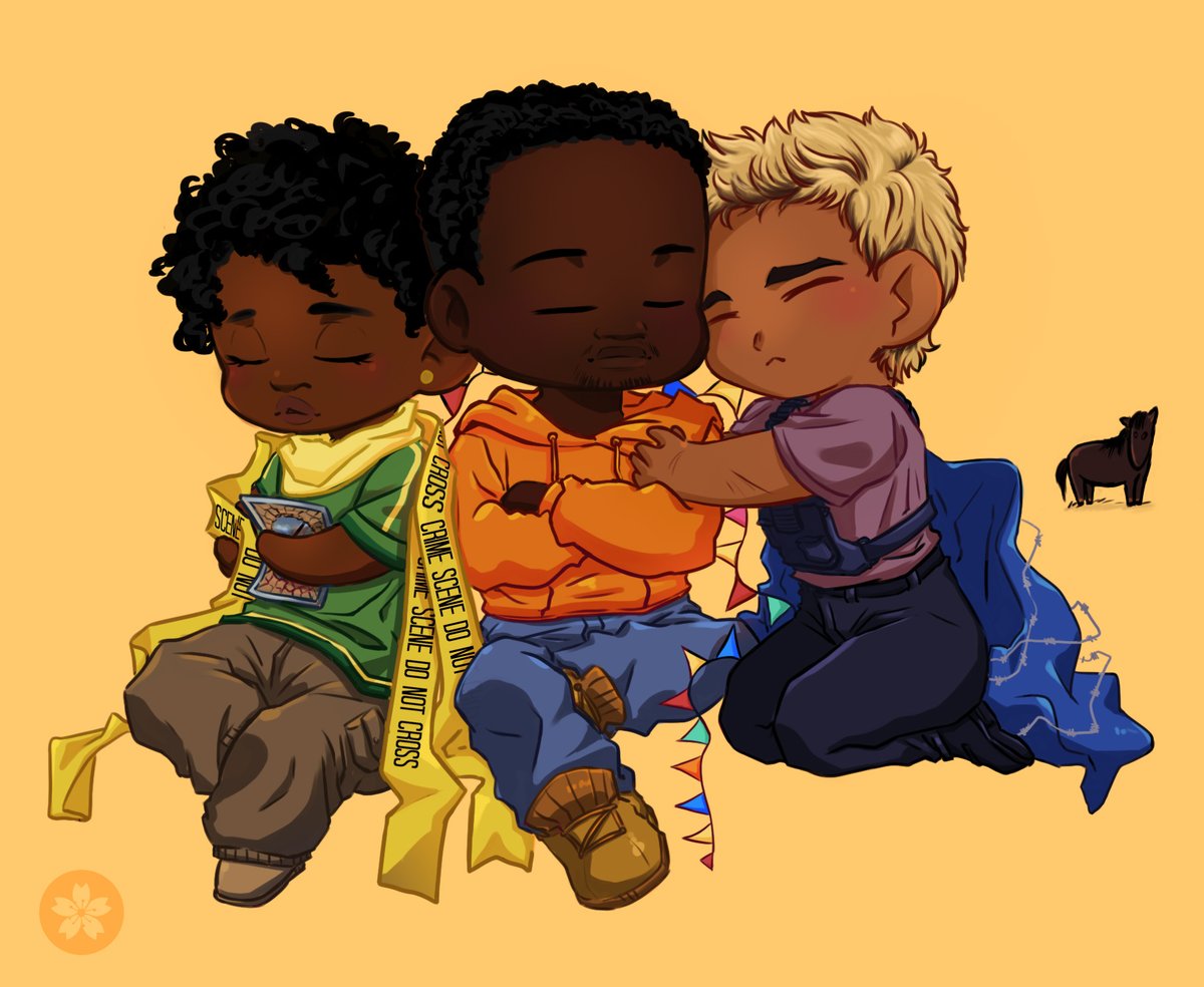 Sometimes a family is a very cool lesbian, her autistic cowboy brother, a support tech himbo who inserted himself into their ufo investigation and got adopted like a stray cat, and a very lucky horse. #NopeFilm #NopeMovie ☁️