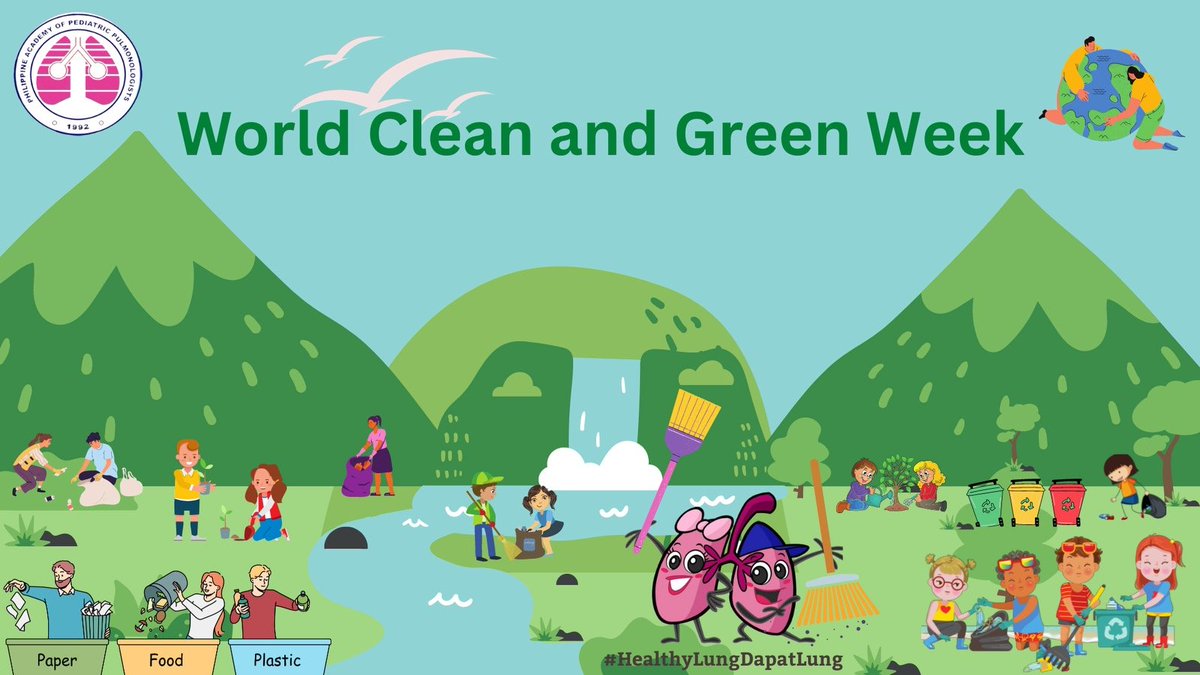 PAPP1992's tweet photo. In celebration of the World Clean and Green Week, the PAPP enjoins everyone to clean up and fix up. Let’s conserve our environment and save our children’s lungs.
#WorldCleanAndGreenWeek
#September17to23
#LetsSaveOurChildrensLungs
#HealthyLungDapatLung
#PAPandPIP https://t.co/2Q2s7EzIB8