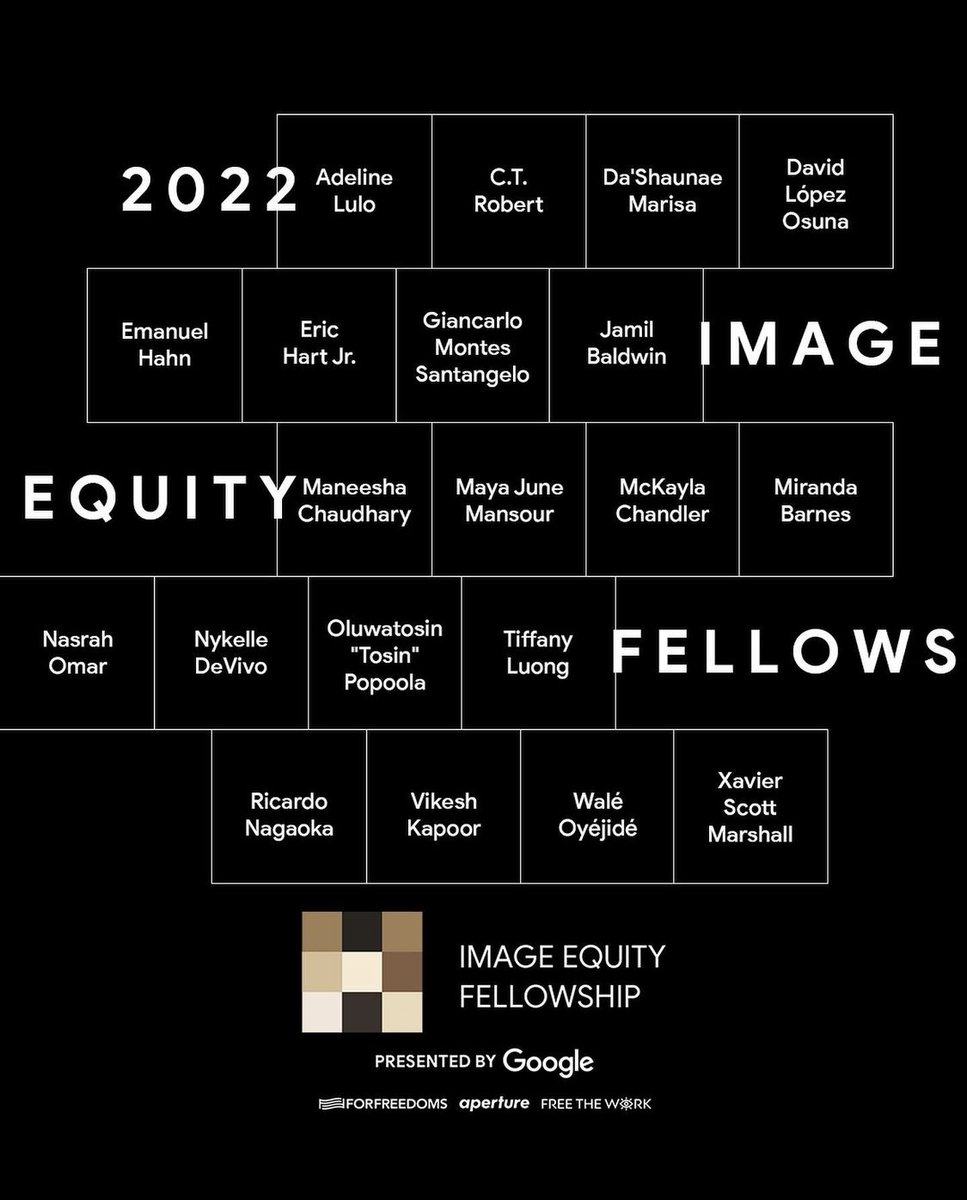 It‘s with great excitement to announce my inclusion in the inaugural edition of the <a href="/Google/">Google</a> Image Equity Fellowship along with 19 other photographers of color. We each receive  $20k and mentorship from @aperture, <a href="/forfreedoms/">For Freedoms</a>, <a href="/FREETHEWORK/">FREE THE WORK</a> and <a href="/ACreativeTheory/">Creative Theory Agency</a> 💥More to come!