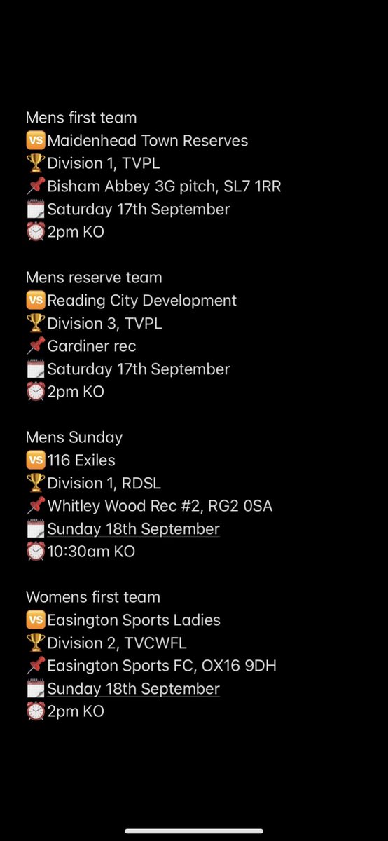 goringunited's tweet photo. Just 4 fixtures this weekend with all our mens teams starting their league campaigns https://t.co/Tu3qqncZtR