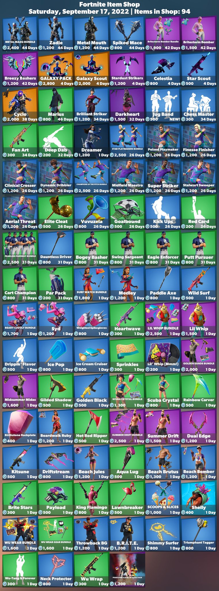 iFireMonkey on Twitter: "🛒 #Fortnite Item Shop ⏰ Saturday, September 17