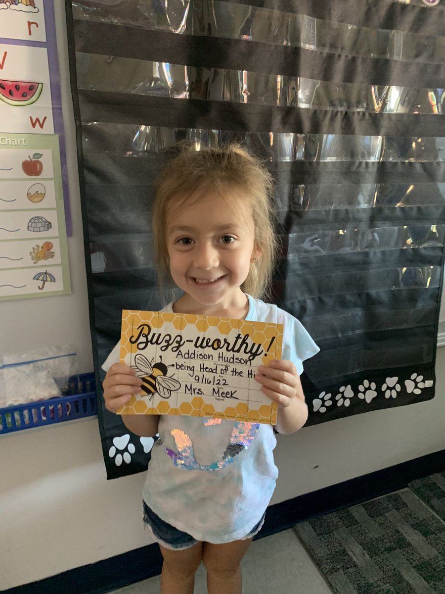 meekkclass's tweet photo. Congrats to Addie, she was this week’s Head of the Hive! https://t.co/iRObH1QMhG