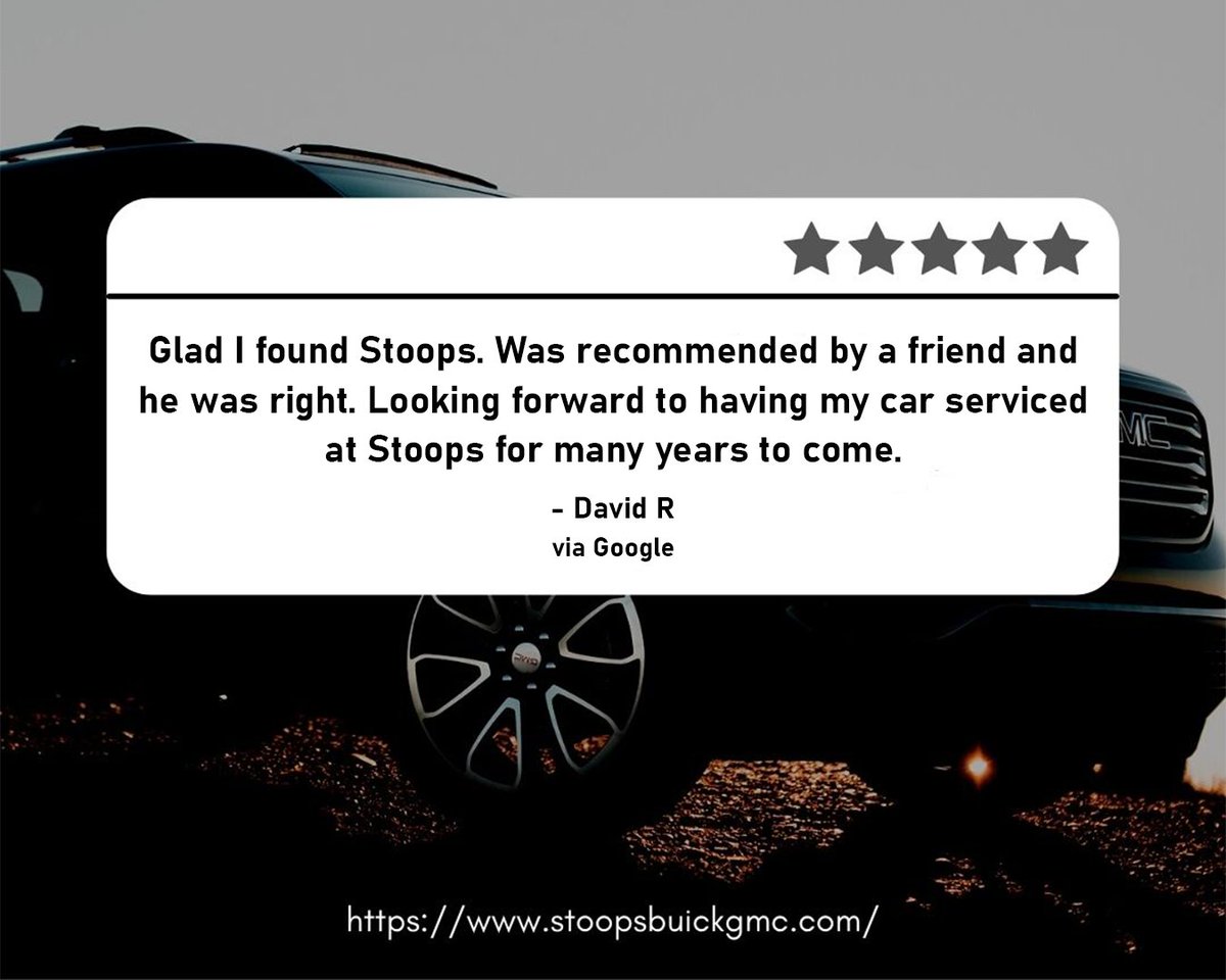 StoopsBGMC's tweet image. We look forward to serving you and your vehicle for the forseable future, David! #CustomReview