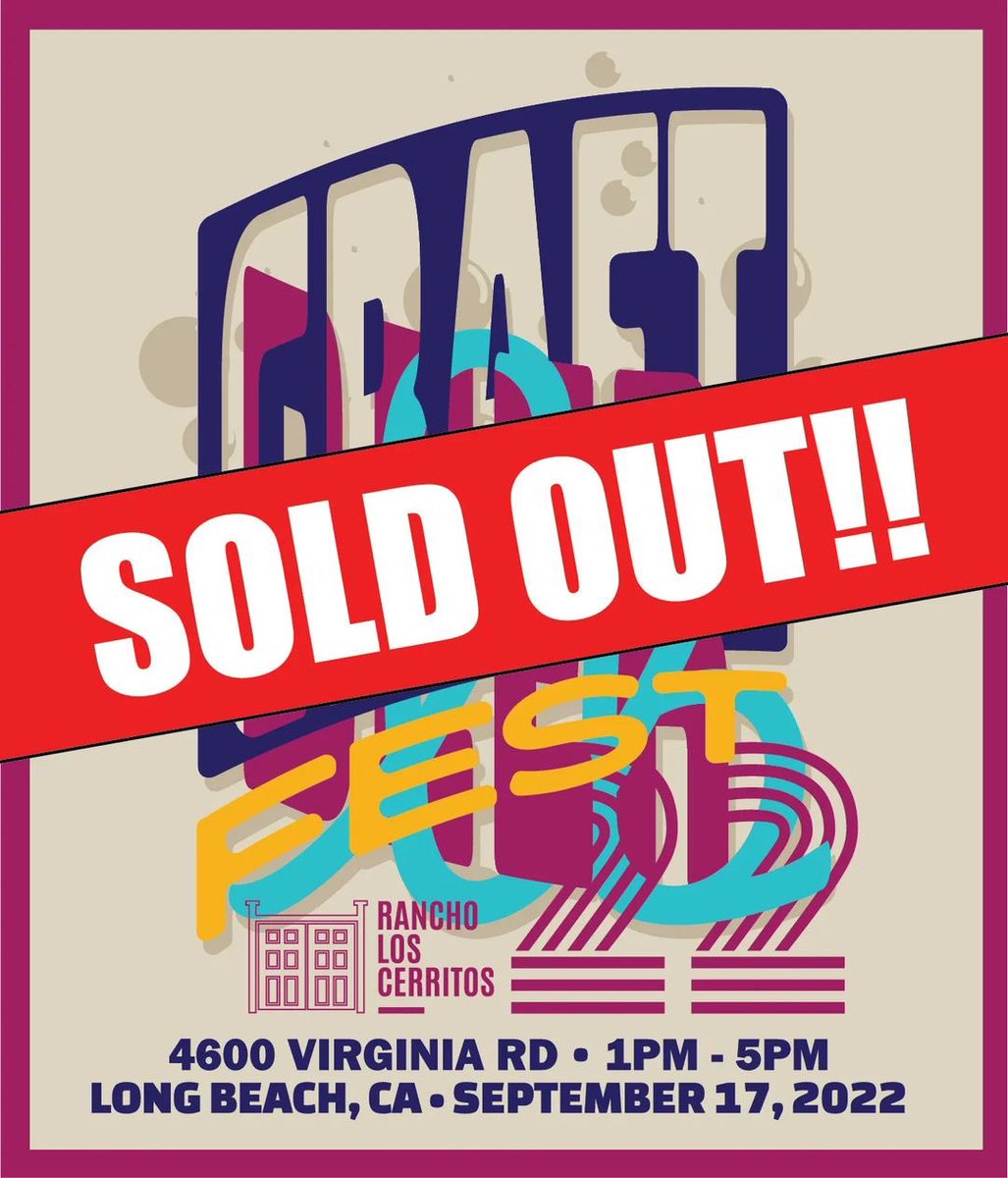 rancholosc's tweet photo. @craftbeerlb is officially SOLD OUT!  If you purchased tickets a, see you on Saturday!. There will not be any tickets at the door. If you see any for sale online,  please ask for their name and shoot me a message. I can make sure the tickets are legit before you purchase them. https://t.co/QqmTKRZygm