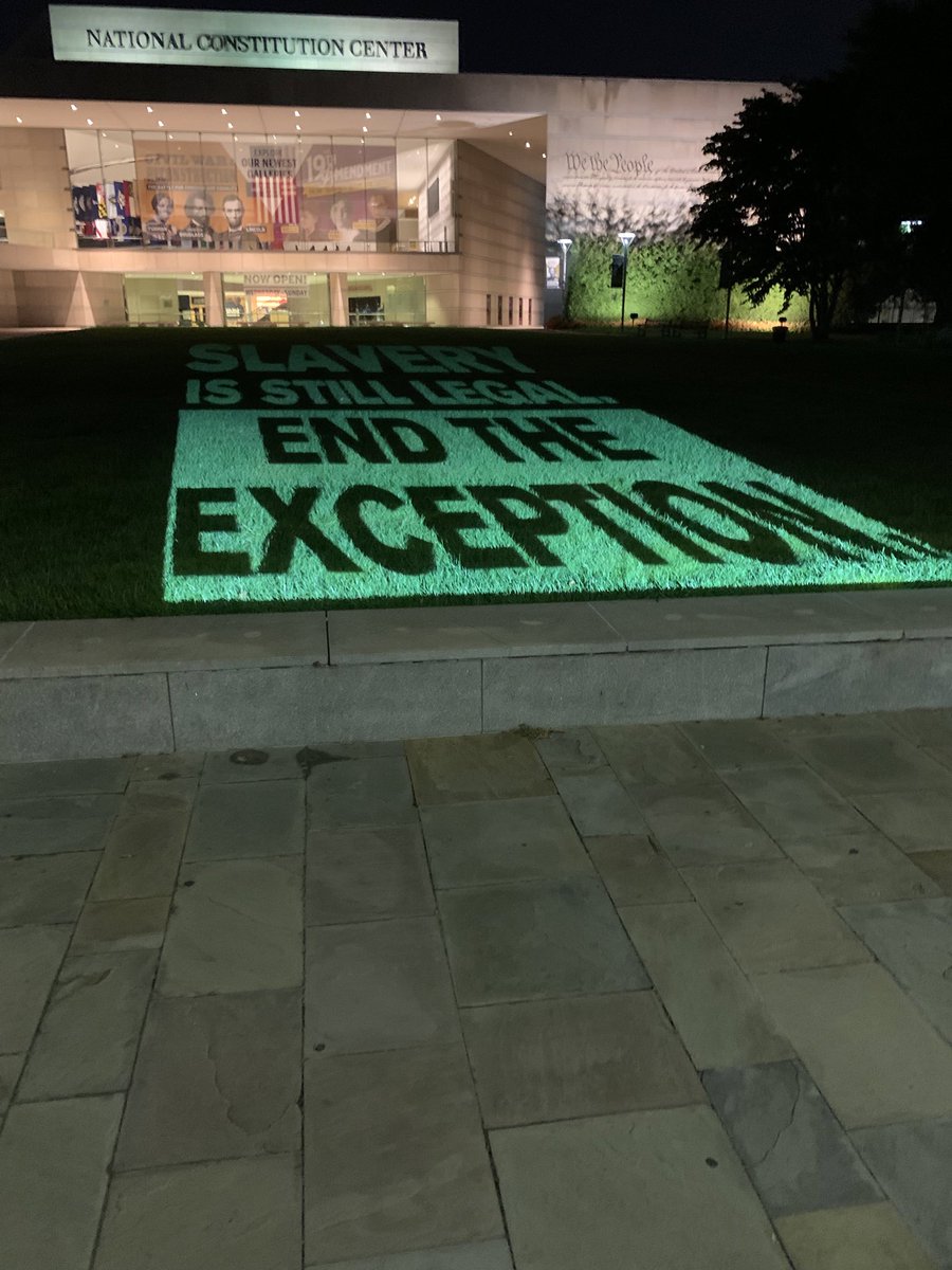 RenaudAntonio's tweet photo. Constitution Square in Philadelphia. This says it all. #EndTheException #NoHumanIsDisposable @latinojustice https://t.co/L5wcHnI2AH