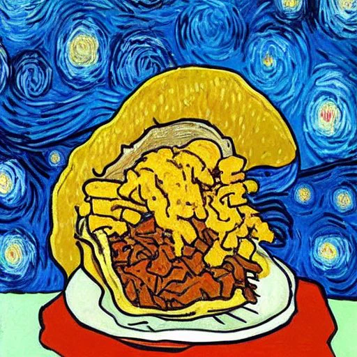お絵描きばりぐっどくんに描いてもらったゴッホ風味のタコスです 