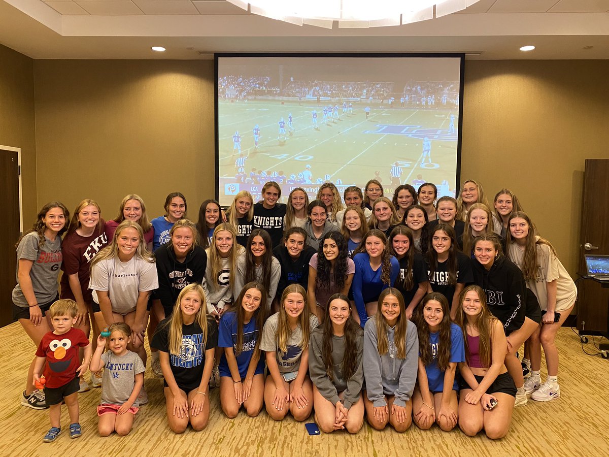 We joined @LadyKnights2022 in cheering on <a href="/LexCathFootball/">Knights Football</a> during their game against LCA while we prepare for our games tomorrow in the 2A State Championship Tournament! #GoKnights⚔️