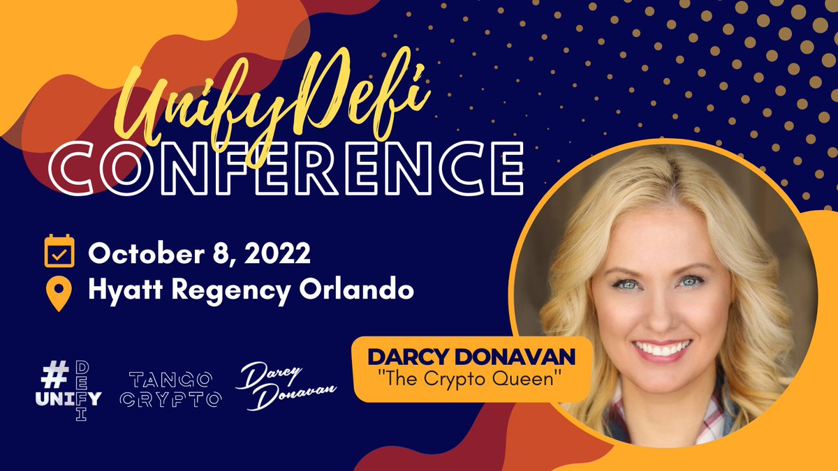 darcydonavan's tweet photo. Hi Everyone,

Tomorrow, Sept. 17th at 3:00pm PST, I am hosting a #MegaSpace for the Orlando #UnifyDeFi Event in Oct.

I can't wait for you all to be there!  We're going to have a #BLAST!

https://t.co/xPHdTz4Str

#Web3 #Conference #Crypto #Blockchain #NFT #UnitingDeFi https://t.co/qjV0hOoS3t