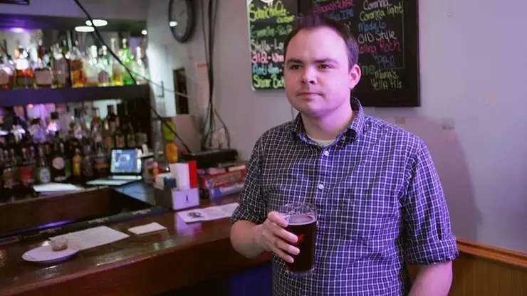 TheOnion's tweet photo. Man Anxiously Scanning Bar’s Reaction To Jukebox Selection https://t.co/bD4CZW7Twx https://t.co/Oy9iI3AK07