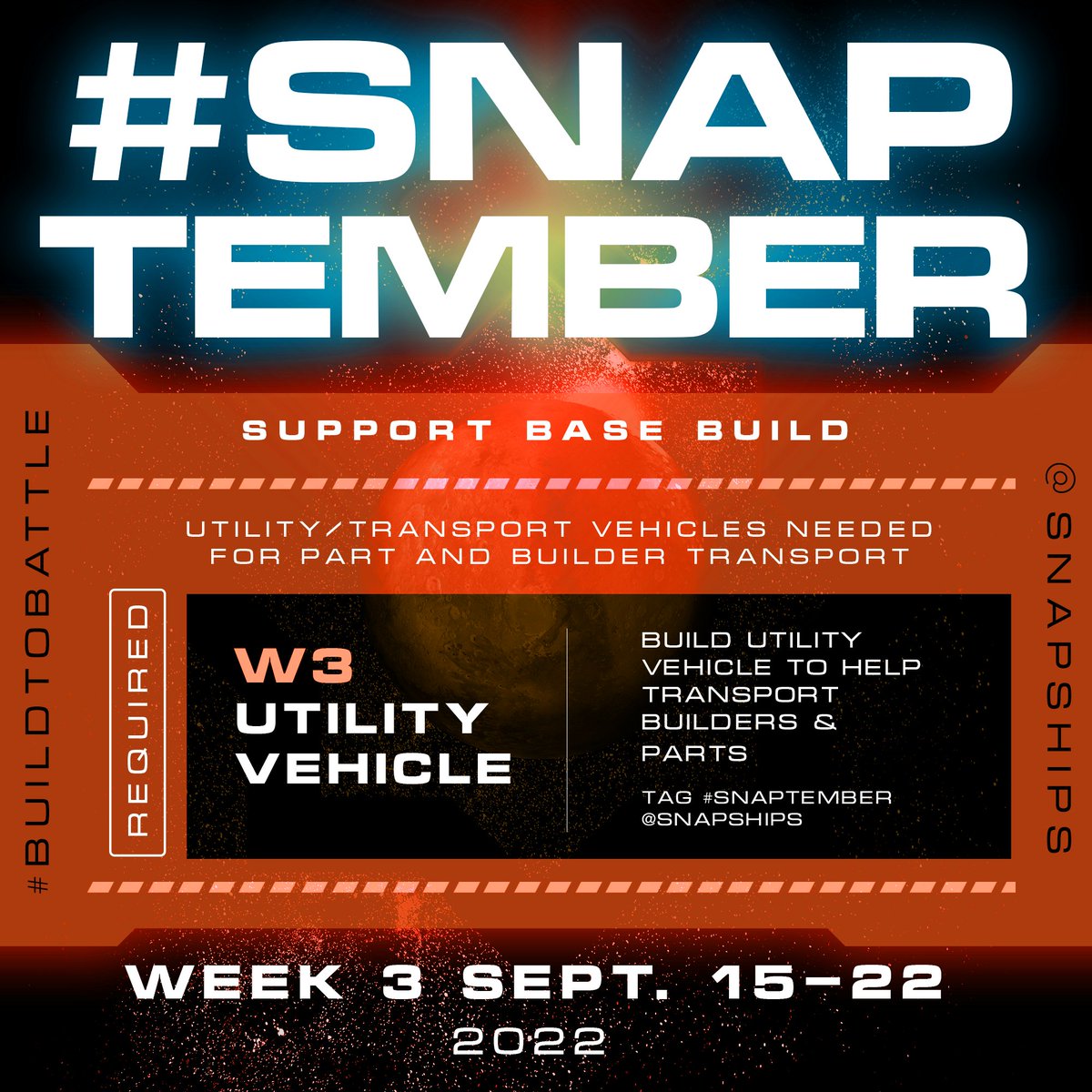 Snapships's tweet photo. The Snap Ships Discord is in week 3 of #Snaptember build challenges. Share your creation or get inspired in our Discord: https://t.co/Y1Ua9OWddb https://t.co/GEfSQLSDxr