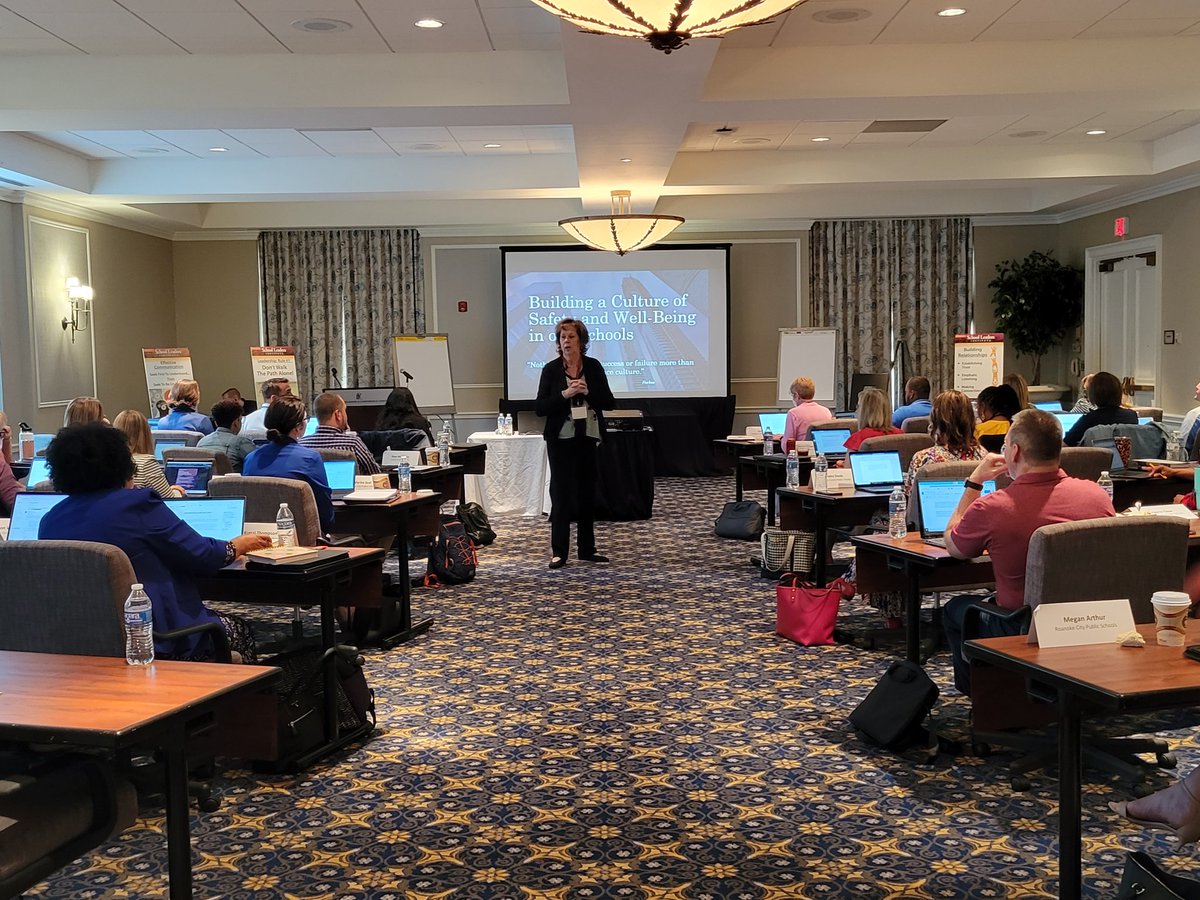 MBDCoach's tweet photo. Day #2: "Building A Culture of Safety and Well-Being" w/ Dr. Richardson. Great information &amp; group discussion as leaders identified ways to build successful school cultures...."what leaders pay attention to, measure &amp; evaluate on a consistent &amp; observable basis" @VTSchoolLeaders https://t.co/ntSgP5oYzr