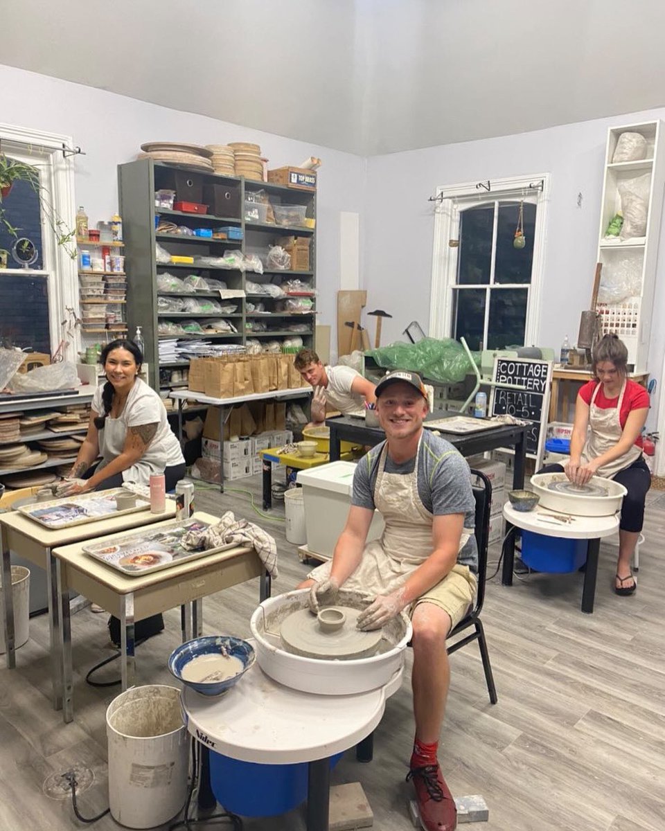 After a week of canvassing, attending debates, and teaching during the day it’s important to take a night and relax. Thank you to @cottagepotterystudio for teaching me something new! #ldnont