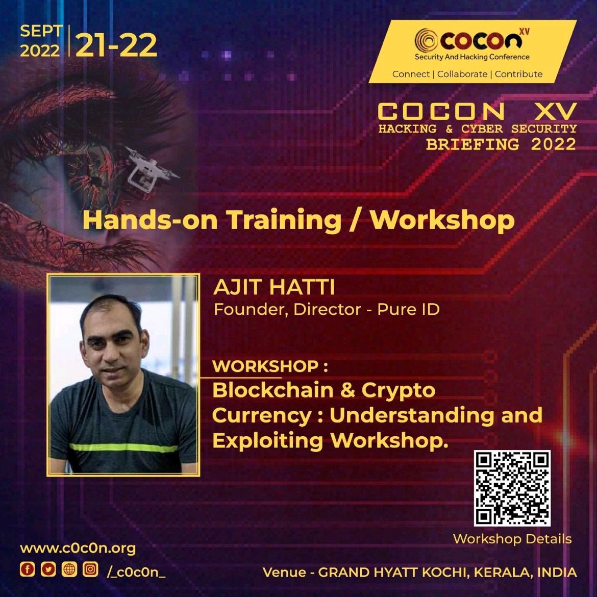 Let's Learn about #Blockchain & #cryptocurrency and practically check how they are hacked. Only at @_c0c0n_ 2022
