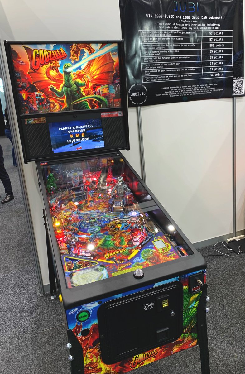 friendlyjameson's tweet photo. best booth at @AusCryptoCon is the one with a pinny machine — well played @thejubidao 🫡 #makeitjubi https://t.co/FjjS51C4jQ