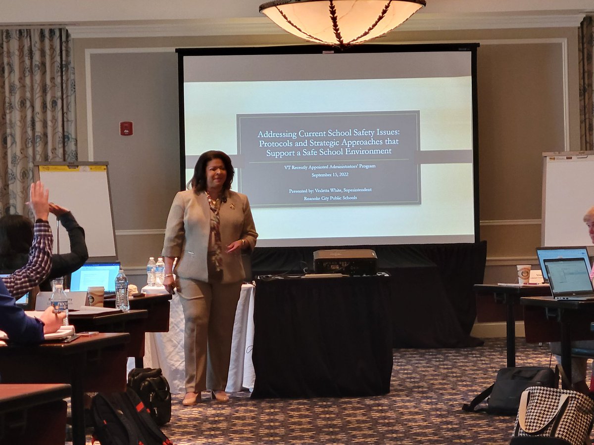 MBDCoach's tweet photo. Thank you Superintendent White for your amazing presentation on "Addressing Current School Safety Issues." And thank you Barbara Hunter for your engaging session on "Honing Your Social Media &amp; Traditional Media Skills." Both were informative, relevant &amp; engaging! @VTSchoolLeaders https://t.co/khfVKCx9Ix