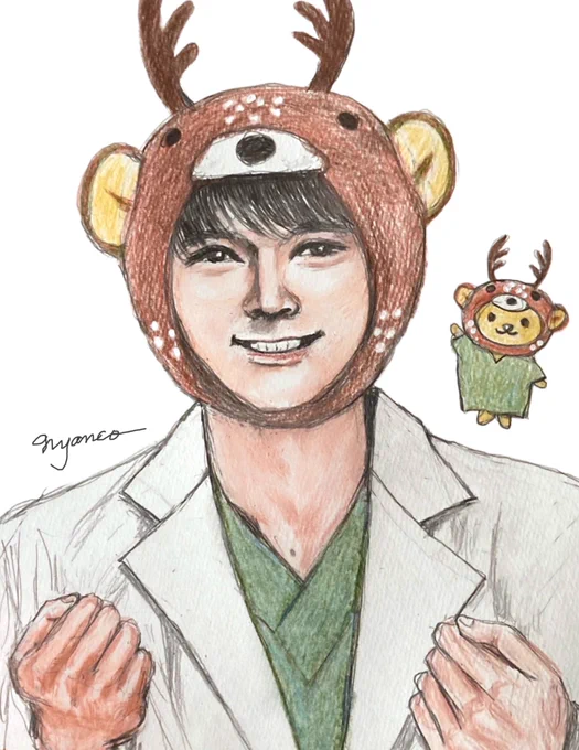 子どもを喜ばすためならこんな格好もしちゃいます…?#PICU小児集中治療室 #吉沢亮 #キュンちゃん #キュンちゃんとしこちゃん先生の共通点は見るものみんなをキュンとさせちゃうところ 