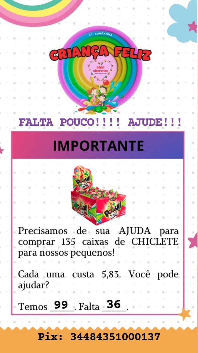 polhardiferente's tweet photo. Pessoal, estamos quase chegando na nossa meta das caixinhas de chicletes para fazer a sacolinha de 1000 crianças!  

Você pode ajudar? ❤️✨😍🥰🌈 https://t.co/KROTcHCfE0