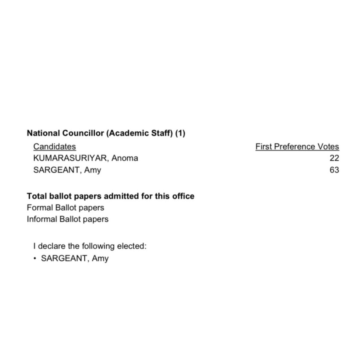 Excited to announce I have been successfully elected as an <a href="/NTEUnion/">NTEU</a> National Councillor! 🔥 So many rank and file members contested this election, and we have been overwhelmingly successful. Across the board one thing is clear: the tide is turning. ⚖️ 🧵