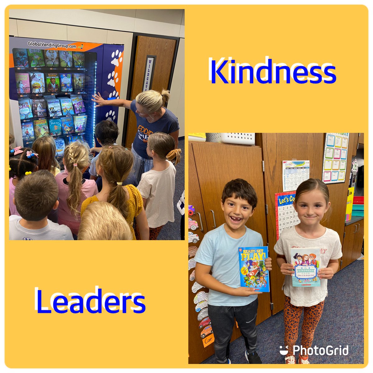 basstweeties's tweet photo. These 2 are super stars! So excited they were able to choose a book from our book vending machine. @basstweeties @EddinsElem https://t.co/vfPq1aypLf