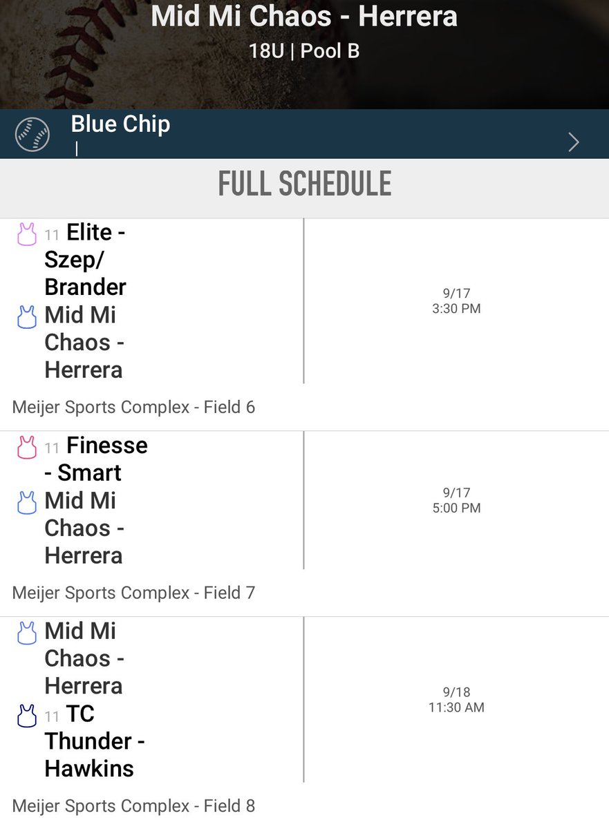chaos_18u's tweet photo. Back in action tomorrow at the @MIBlueChip fall classic!! We will be streaming live on GameChanger with the link below https://t.co/l3FUTUHhXS @coach__cavanagh @SienaHeights_SB @AQSoftball @AC_softball @FSU_SB @svsu_ryan @SAUCougarsSB @CoachD_RUSB @AlmaScotsSB @Albion_Softball https://t.co/n8pSosf64G