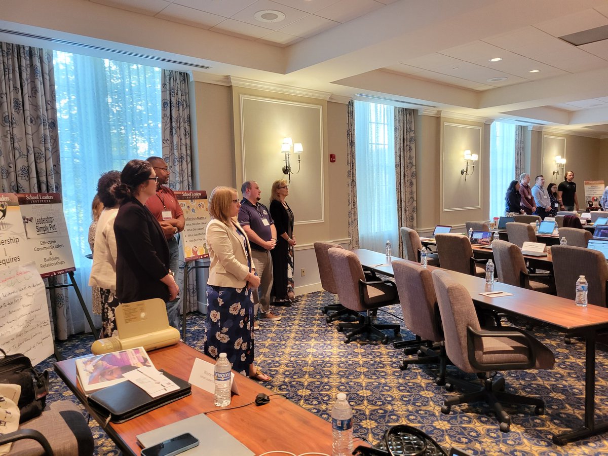 MBDCoach's tweet photo. Day #3- Dr. Graham @VTSchoolLeaders , getting everyone up &amp; moving, ready to dig in to some deep conversation, discussion and presentation on Principal Evaluation. "Management is doing things right: leadership is doing the right things." -Peter Drucker https://t.co/hhUL8z5yM4
