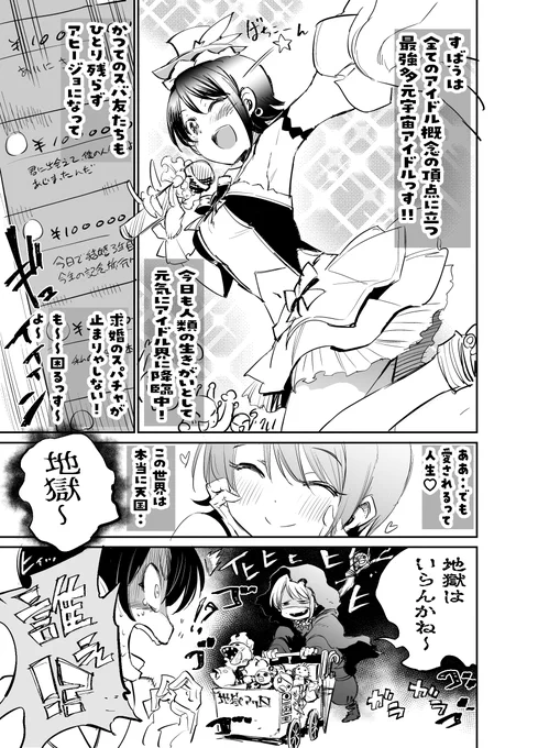 大空スバルLv1vs1000の企画で描かせていただいた漫画です(1/2)

トーンもグレーにして見やすく調整しました
もう完全にスバルLv1000(真)はちょこ先生ボイス
 
#大空スバル4周年 