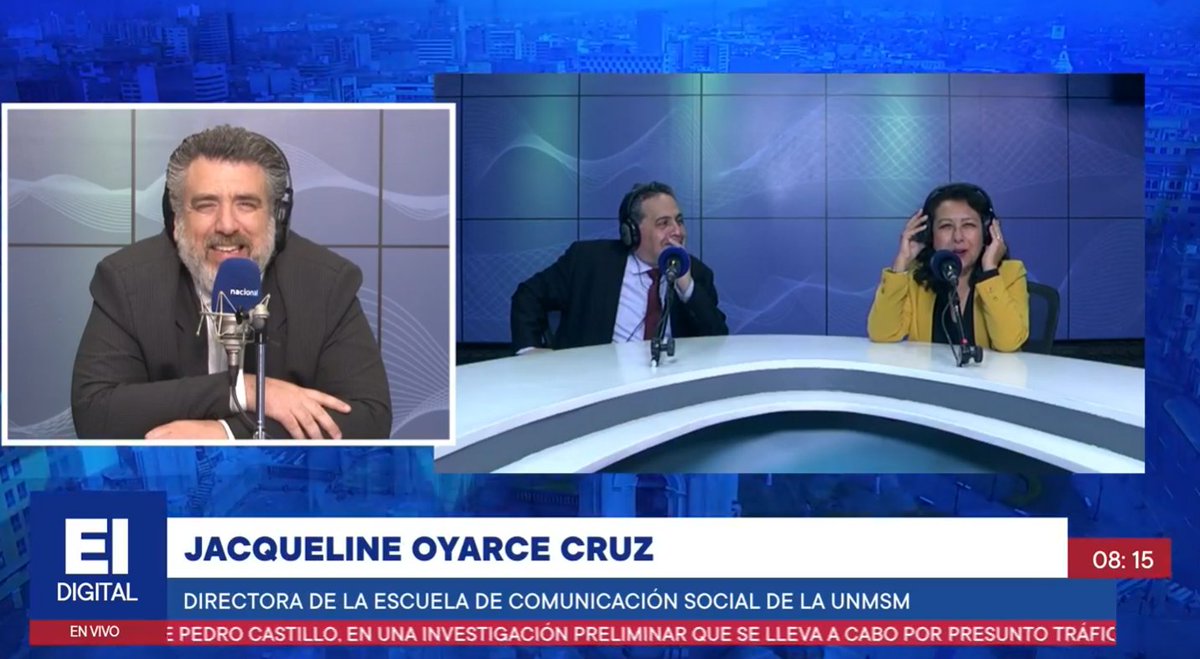 🔴 EN VIVO | Jacqueline Oyarce Cruz, directora de la Escuela de Comunicación de la <a href="/UNMSM_/">Universidad Nacional Mayor de San Marcos</a>: ''La Escuela de Comunicación Social nació como el primer instituto de periodismo del Perú''.
📹: bit.ly/3xx1W9I 
📻: 103.9 fm
#ElInformativoxNacional